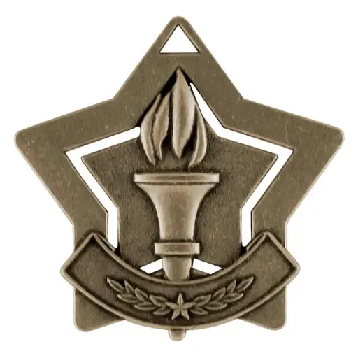 XS-214G Star Medal, Victory, Gold - 2 1/4"