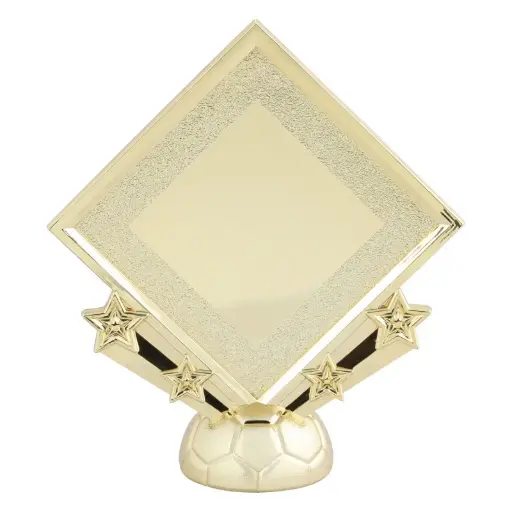5615-G Soccer Diamond Plate Holder Figure, Gold - 6" (NE)