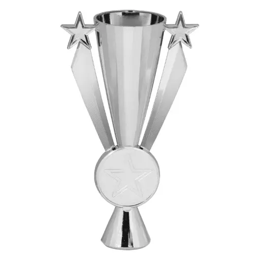 13510-S Star Ribbon Plastic Cup 2" Holder, Silver- 10"