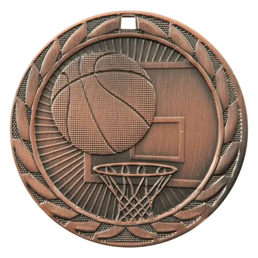 FE-211Z FE Iron Medal, Basketball, Bronze - 2"