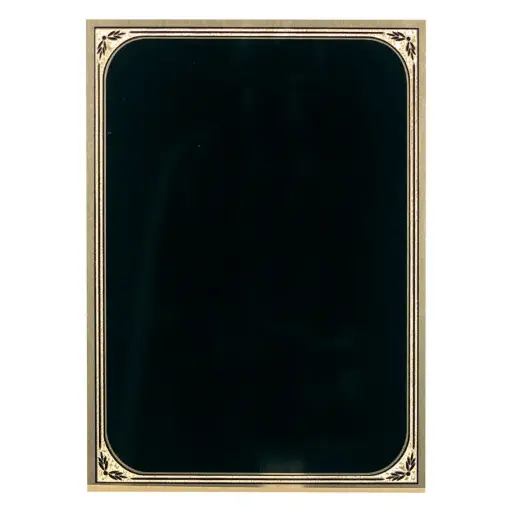 VE-46BK VE Series Brass Plated Plaque Plate, Black - 4" x 6" 