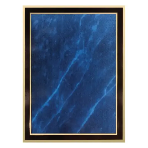 VG-68BL VG Series Brass Plated Plaque Plate, Blue - 6" x 8" 